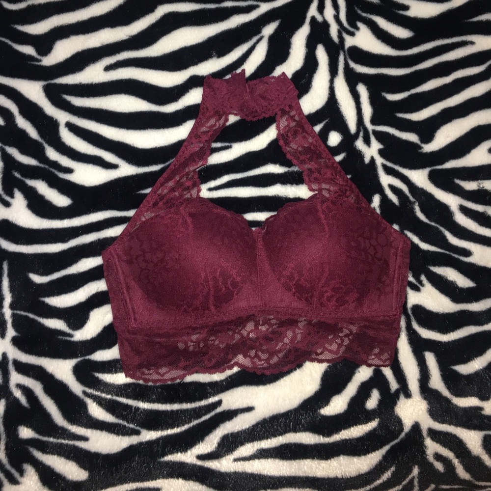 VS Maroon Choker Bralette